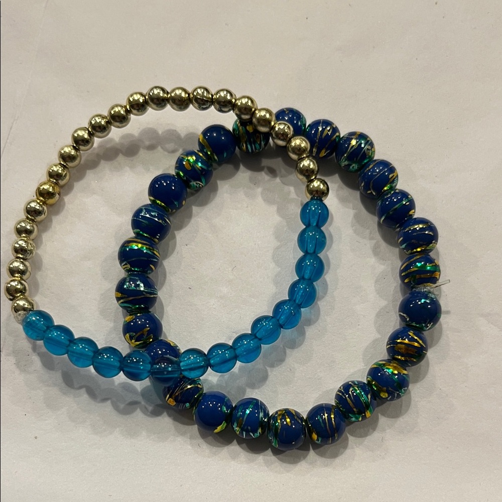 Jewelry Bracelets Beaded Bracelets Blue And Gold